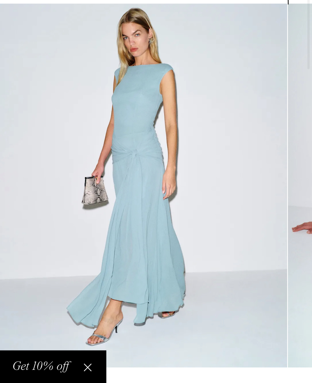 Reformation Vicenta Dress Blue - Size 4